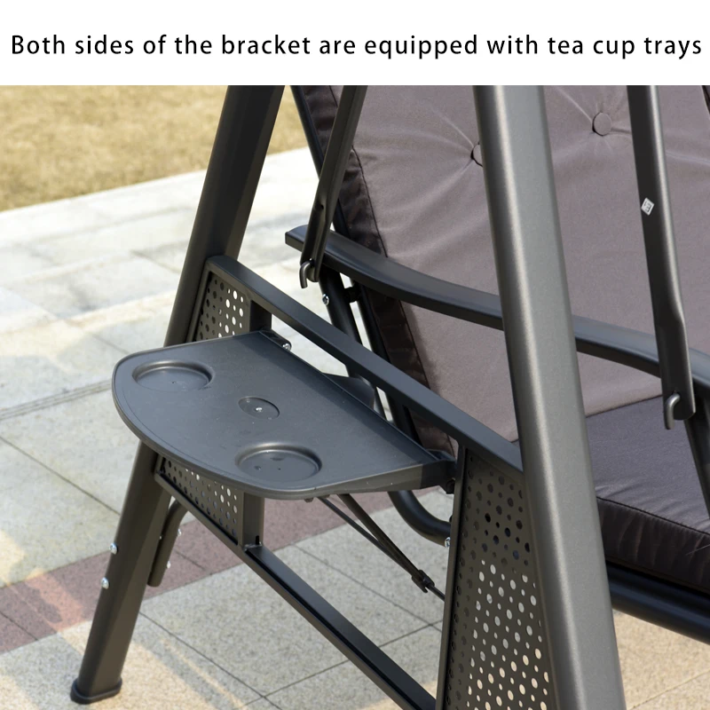 Modern Outdoor Comfort Patio Swing Chair Versatile Metal Rattan Furniture for Home Hotel Villa Park School with Fabric Frame