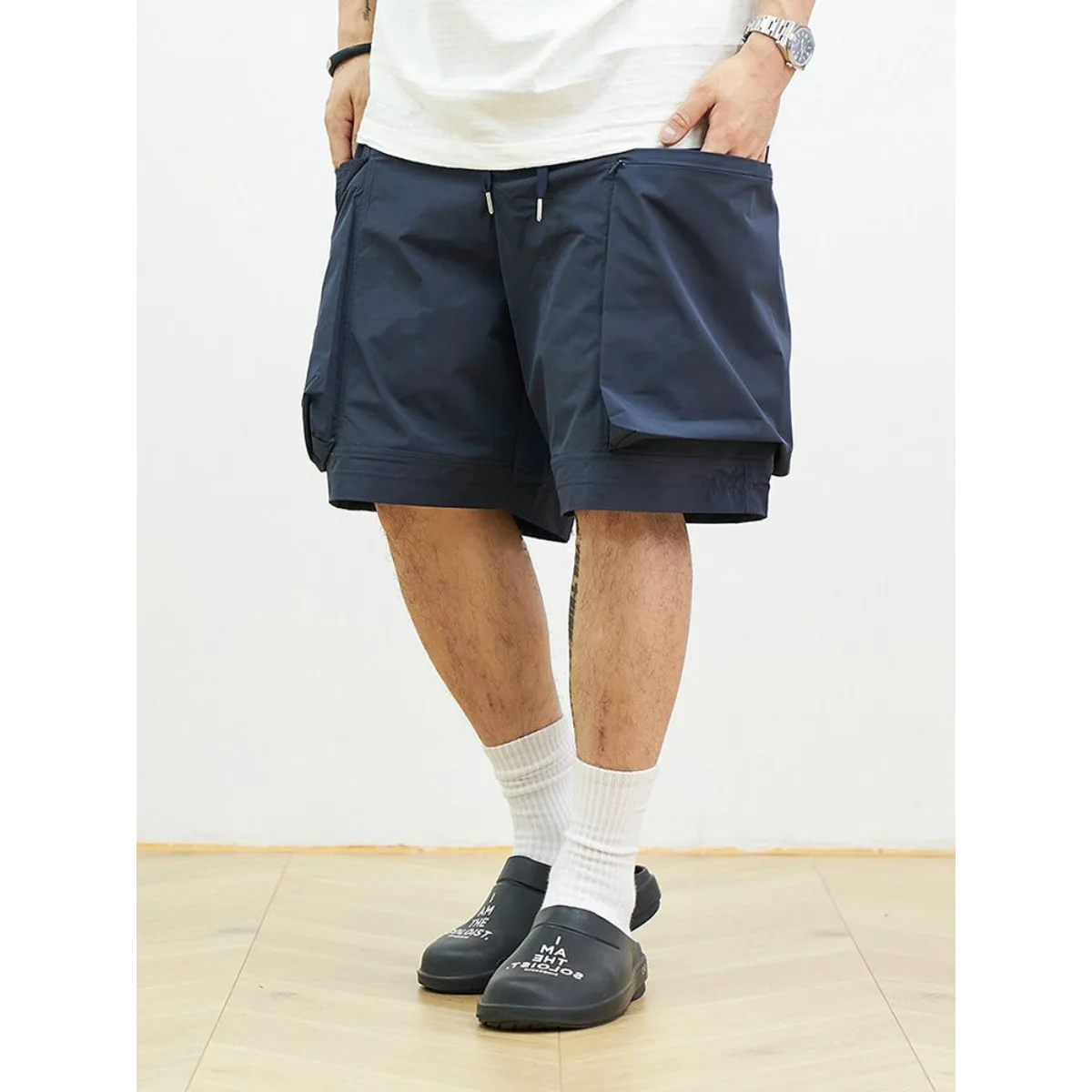 VANIDLES Japanese Outdoor Functional Large Pocket Shorts Loose Casual Summer Shorts