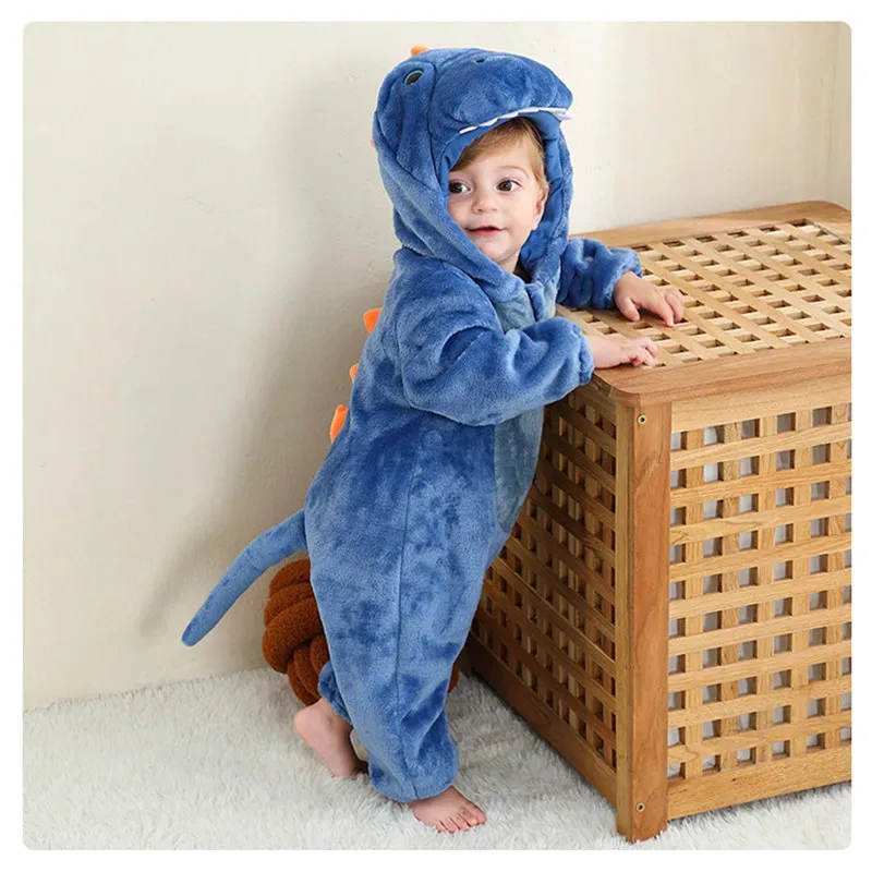 

Необычный костюм с изображением динозавра, комбинезон с капюшоном, наряд на Хэллоуин, вечерние, Рождественский комплект, костюм детского животного