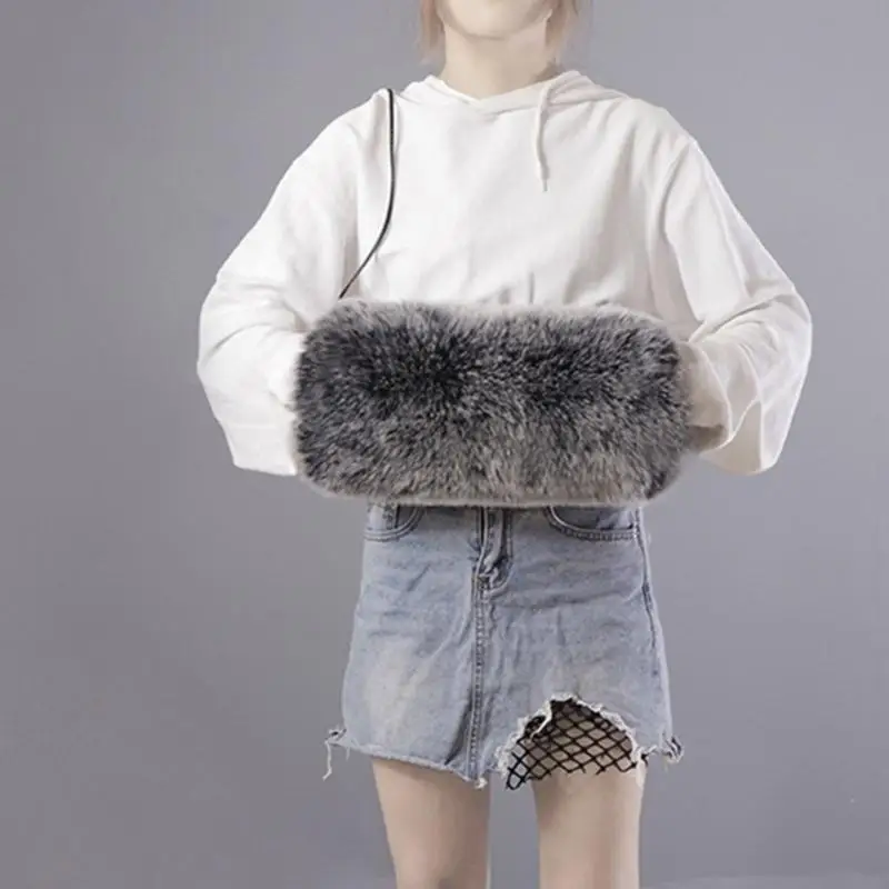 652F فراء صناعي خفيف الوزن وسميك دافئ لليد للشتاء والتنزه في الهواء الطلق لتدفئة اليد