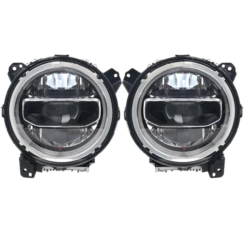 9'' Hi/Lo Beam Headlight with Halo Ring White DRL Amber Turn signal Lights Led Car for JL 2018 2019