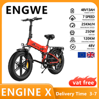 Electric Bike ENGWE Engine X 48V 13Ah Battery 250W 20*4.0 Tire 100KM Range Max Speed 25 km/h Full Suspension Foldable E-bike