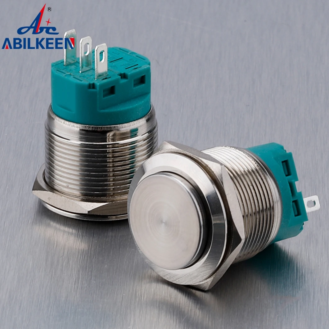 ABILKEEN 22MM IP65 Waterproof Metal Push Button Switch Latching/Momentary Push Button with LED Illuminate Customized Color