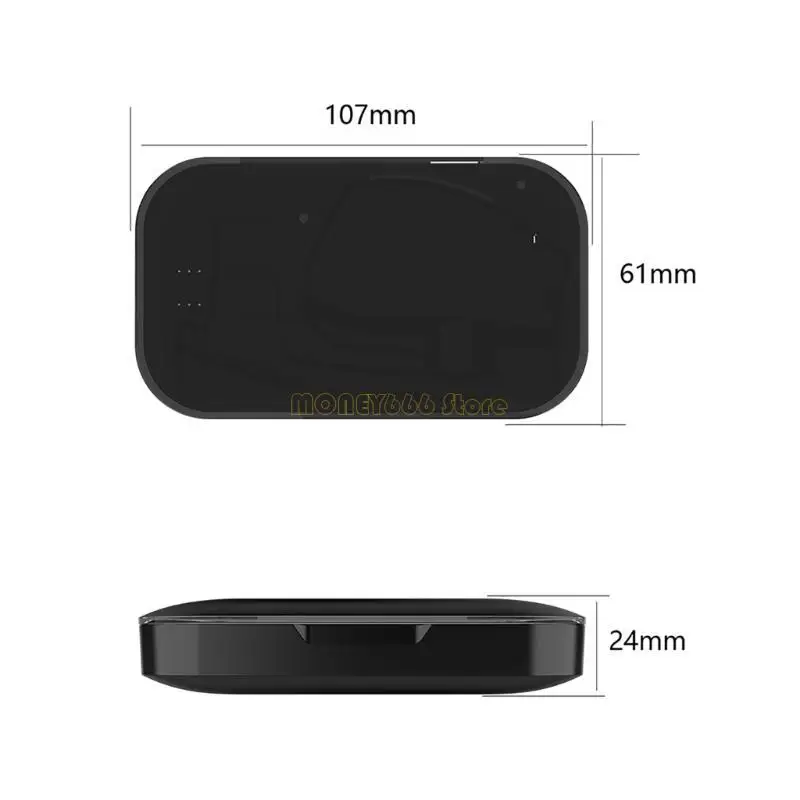 Fones ouvido sem fio portáteis F62c por caixa preta transportando 450mAh com o carregamento USB para a legenda da