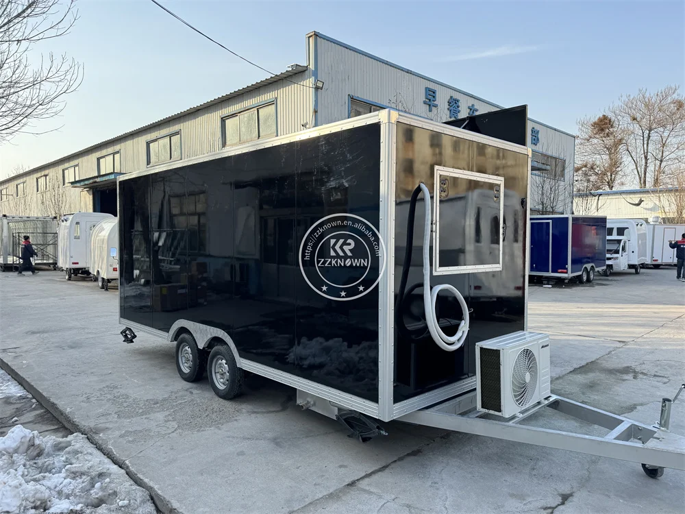 Mobile Food  Truck  Fully Catering Equipment Street Fast Food Truck Trailer Snack Cart Van Street Coffee Trailer