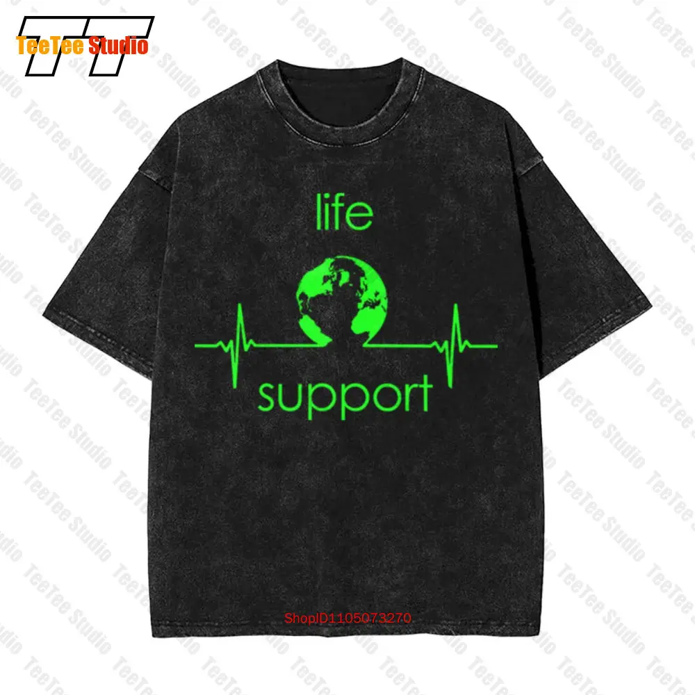 

Винтажная футболка большого размера Life Support Heartbeat Earth Day E4LR
