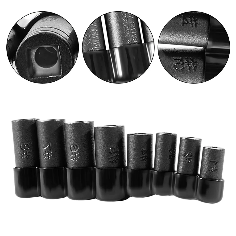 8PCS Stainless Steel Tap And Socket Set For 1/4INCH 3/8INCH Transmission Drive Hand Tools Accessories