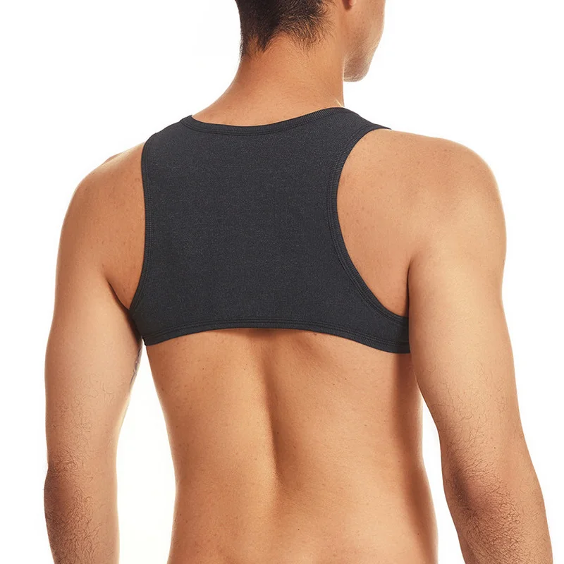 FYXLJJ Mens Shoulder Strap Crop Top Vest Men Elastic Shoulder Strap Fitness Gym Bodybuilding Muscle Vest Crop Top Male Tank Tops