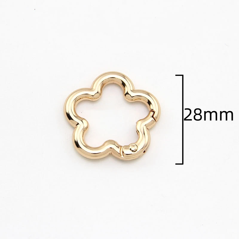 5 stks Metalen Bloemvorm Sleutelhanger Sluiting Swivel Snap Sleutelhanger Bulk Bloesem Lente Snap Karabijn Haak voor Sleutelhanger Craft DIY