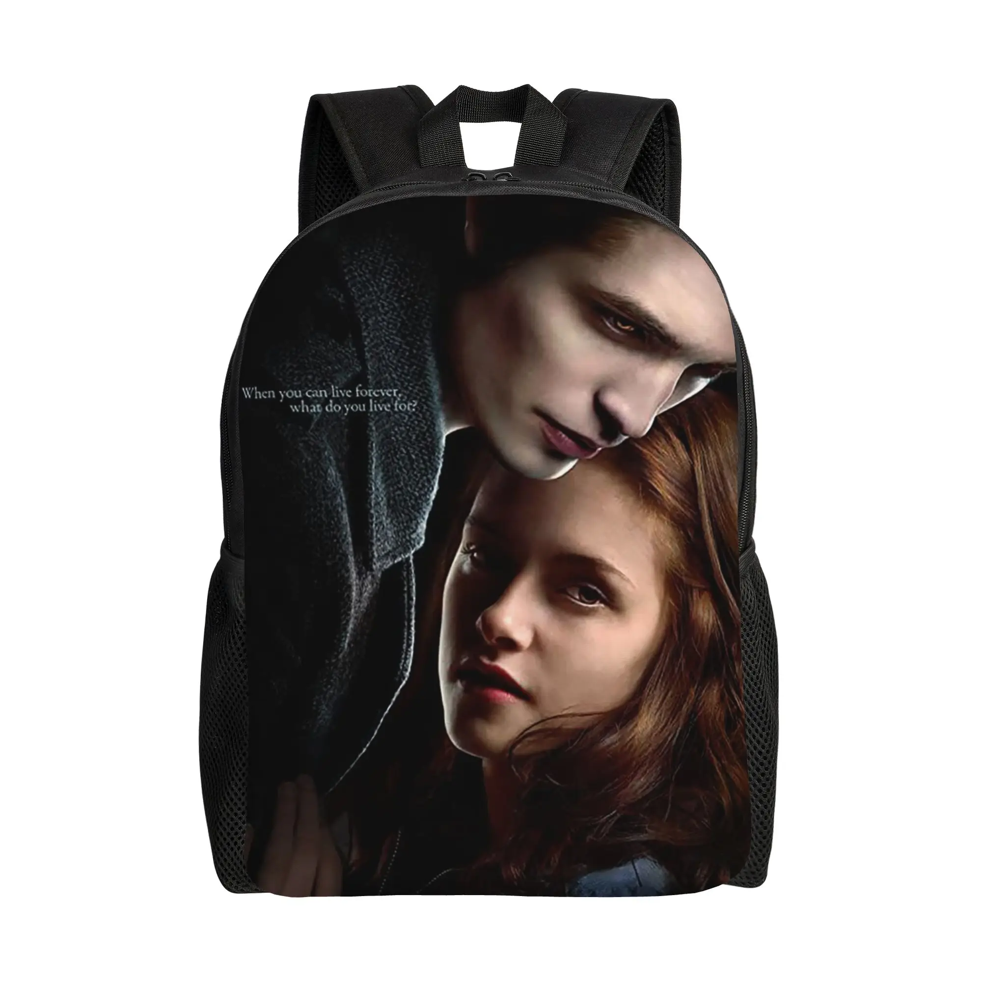 The Twilight Saga Backpack for Men Women High School Hiking Travel Daypack Edward Bella Vampire College Canvas Bags Outdoor