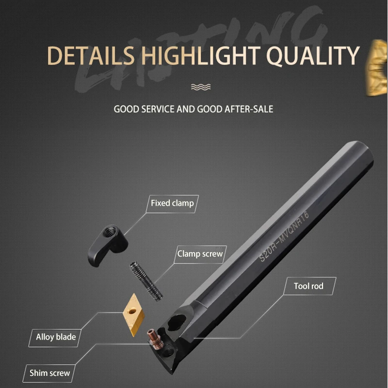 KaKarot Internal Turning Tool Holder S20R-MVQNR16 S25S-MVQNR16 S40T-MVQNR16 Carbide Inserts VNMG1604 Lathe Cutting Tools