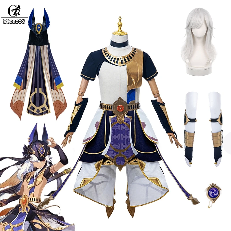 

ROLECOS Genshin Impact Cyno Cosplay Costume Game Genshin Cyno Outfit Halloween Costumes for Men Cos Suit With Hat Full Set