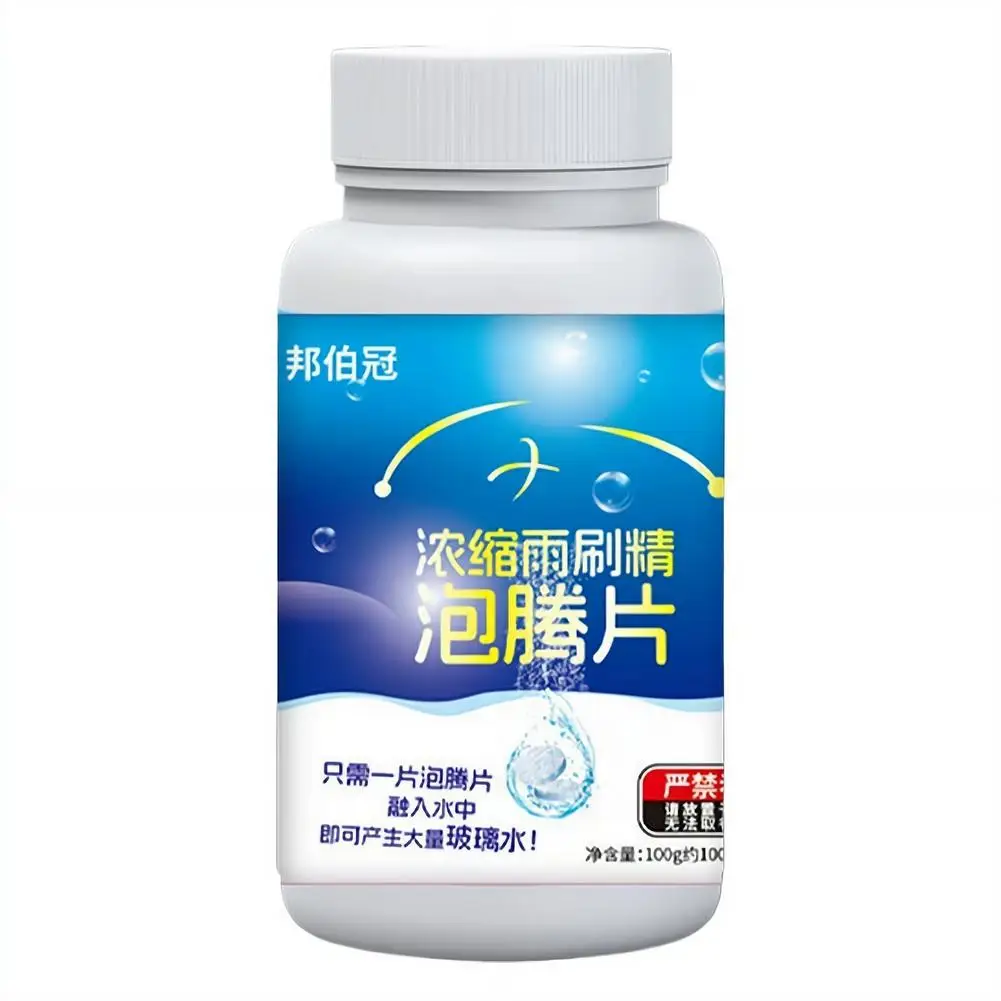 Concentrated Windshield Cleaning Tablets - Solid Effervescent Wiper Fluid Refill for Car, Compact & Easy to Use Auto Glass Clean