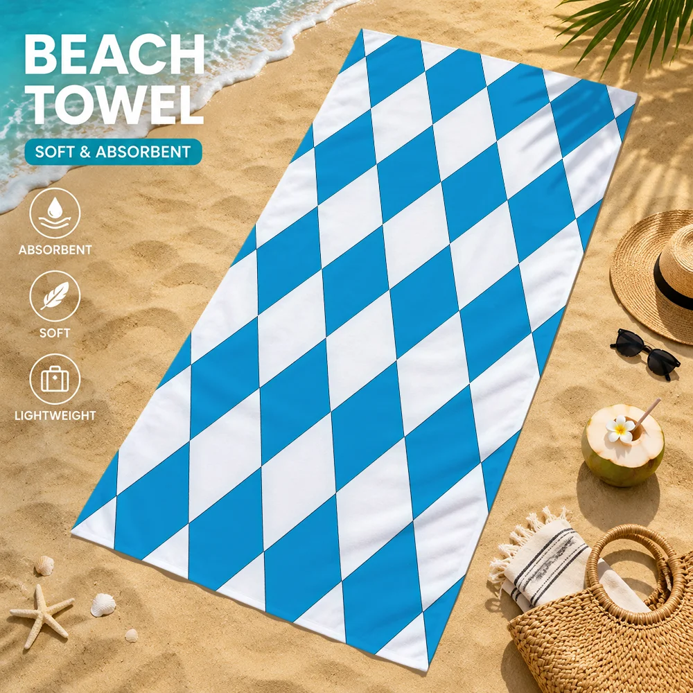 diamond pattern Classic Check oktoberfest Towel Beach Towels Soft Quick Dry Pool bathing Towel Travel Gym Spa Camp sport Gift