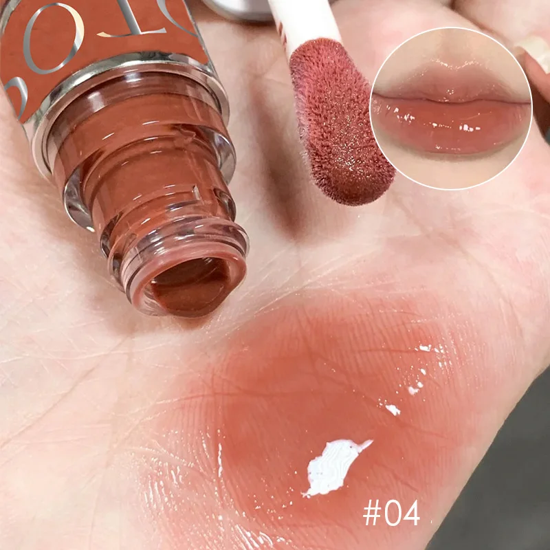 Poto Water Gloss Mirror Lip Gloss Korean-Style Essential for a Natural Look, Long-Lasting Moisturizing Lip Balm That Locks in Moisture and Deeply Hydrates the Lips, Creating a Plump Lip Effect, Gentle Tea-Colored Tone That Enhances Complexion, with a Water-Gloss Mirror Finish That Is Clear and Non-Sticky, Easy to Achieve a Good Complexion Without Makeup, a Must-Have for Autumn and Winter.