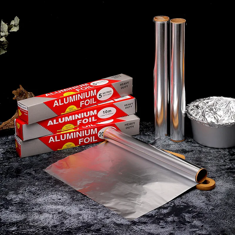 Tinfoil Paper Home Baking Aluminium Tin Foil BBQ Silver Oil Paper 2/4/5/8/9/10M High-Temperature Resistant Kitchen tools 500pcs