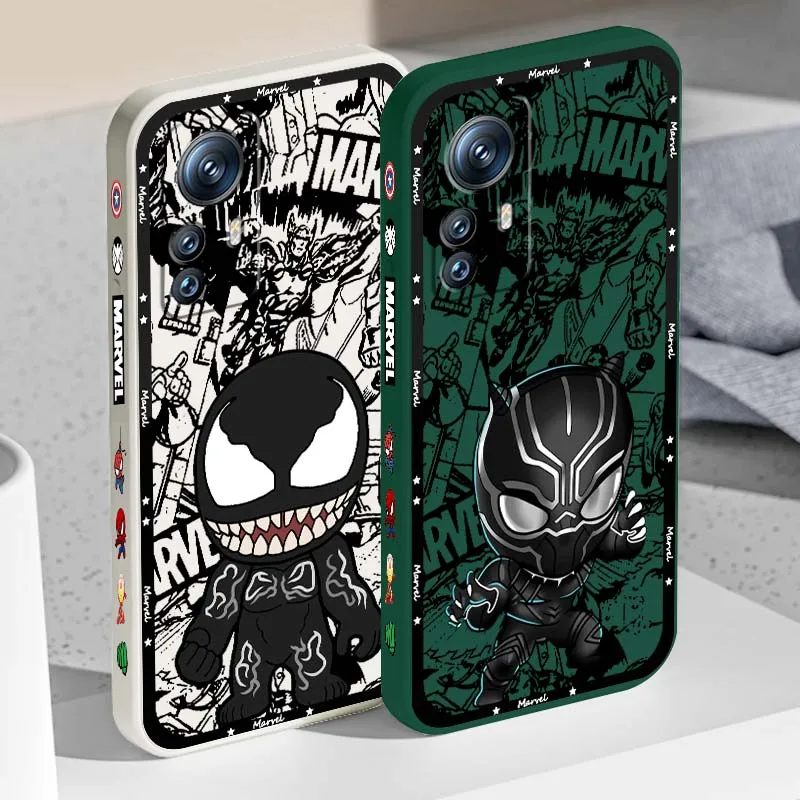 

Marvel Black Panther Cool For Xiaomi Mi 15 14 13 13T 12 12T 12S 11 11i 11X Lite Pro Ultra 5G Liquid Left Rope Phone Case