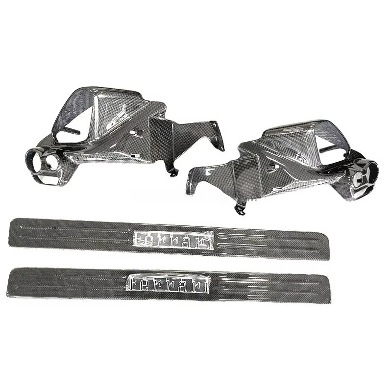 For Right Hand Drive  488 OEM Style Dry Carbon Fiber Interior Air Conditioner Outlet Trim Center Console Base Door Sills