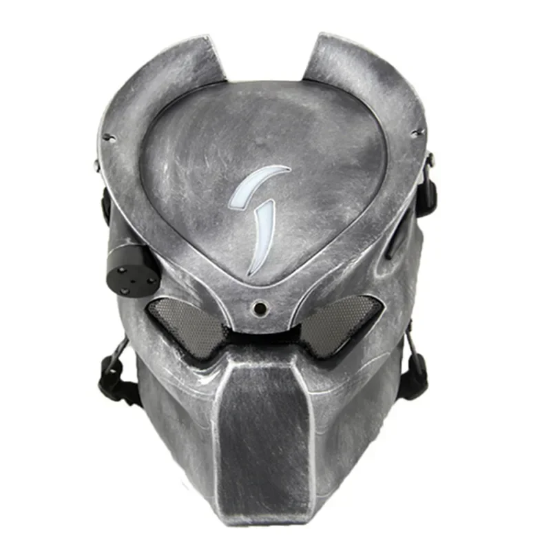 Alien Vs Predator Mask with Lamp Outdoor Wargame Tactical Mask Cs Mask Halloween Mask Alien Iron Blood Warrior Cosplay Mask