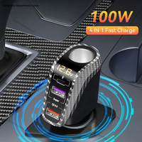 USB Car Charger With 90W Cigarette Lighter Expansion Port PD SCP FCP Quick Charge For iPhone Samsung Huawei