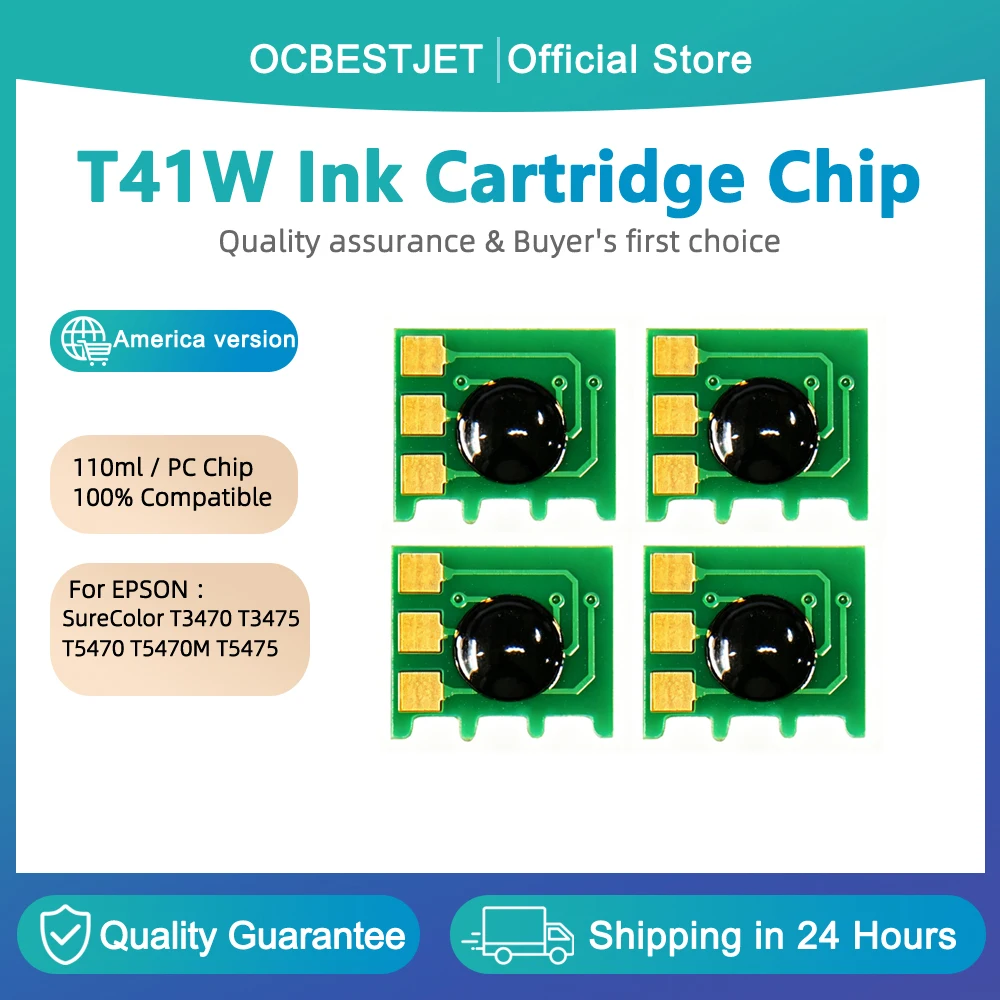 T41W2 T41W3 T41W4 T41W5 ink Cartridge Chip For Epson SureColor T3470 T3475 T5470 T5475 T5470M Printer One Time Chip