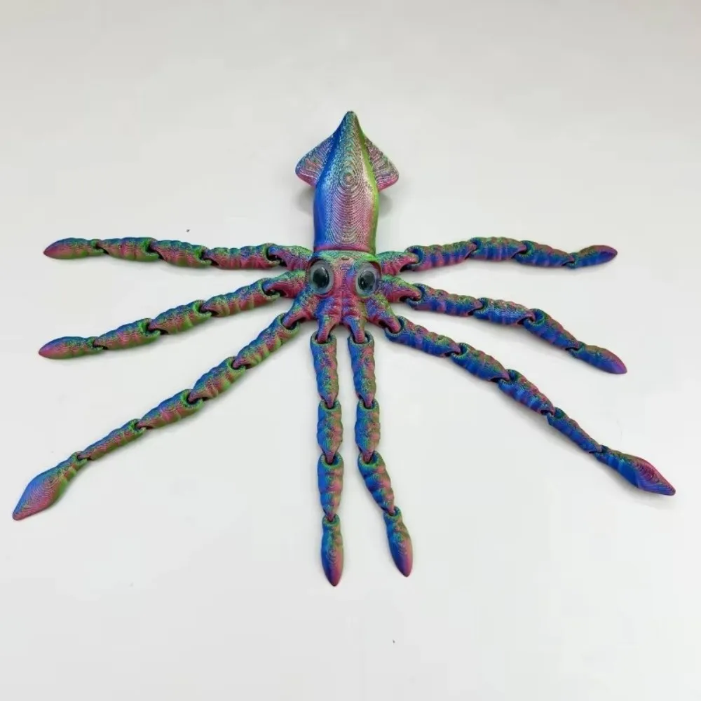 Creative Movable Joints 3D Printed Model Action Figures Ornament Squid Model Octopus Model For Gift