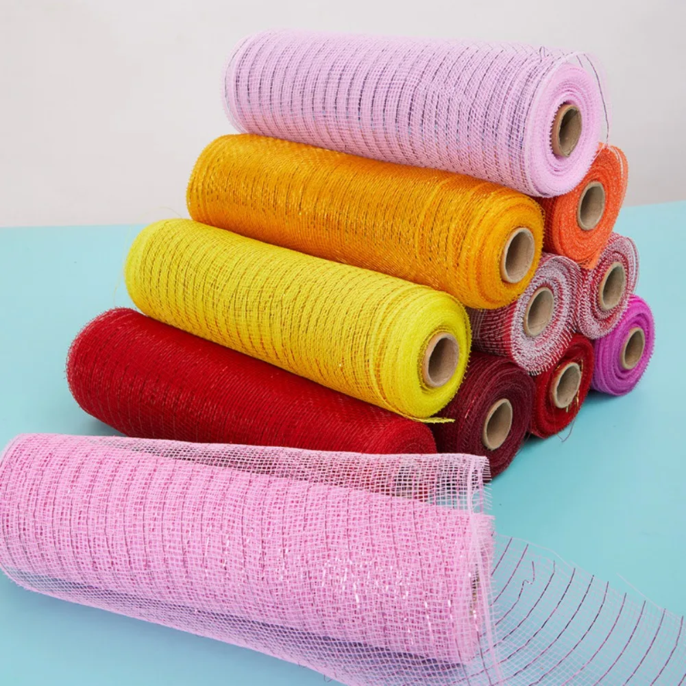 1 Roll Christmas Deco Mesh Rolls For Wreaths Swags Bows 26cm X 10yd Christmas Home Decoration Accessories