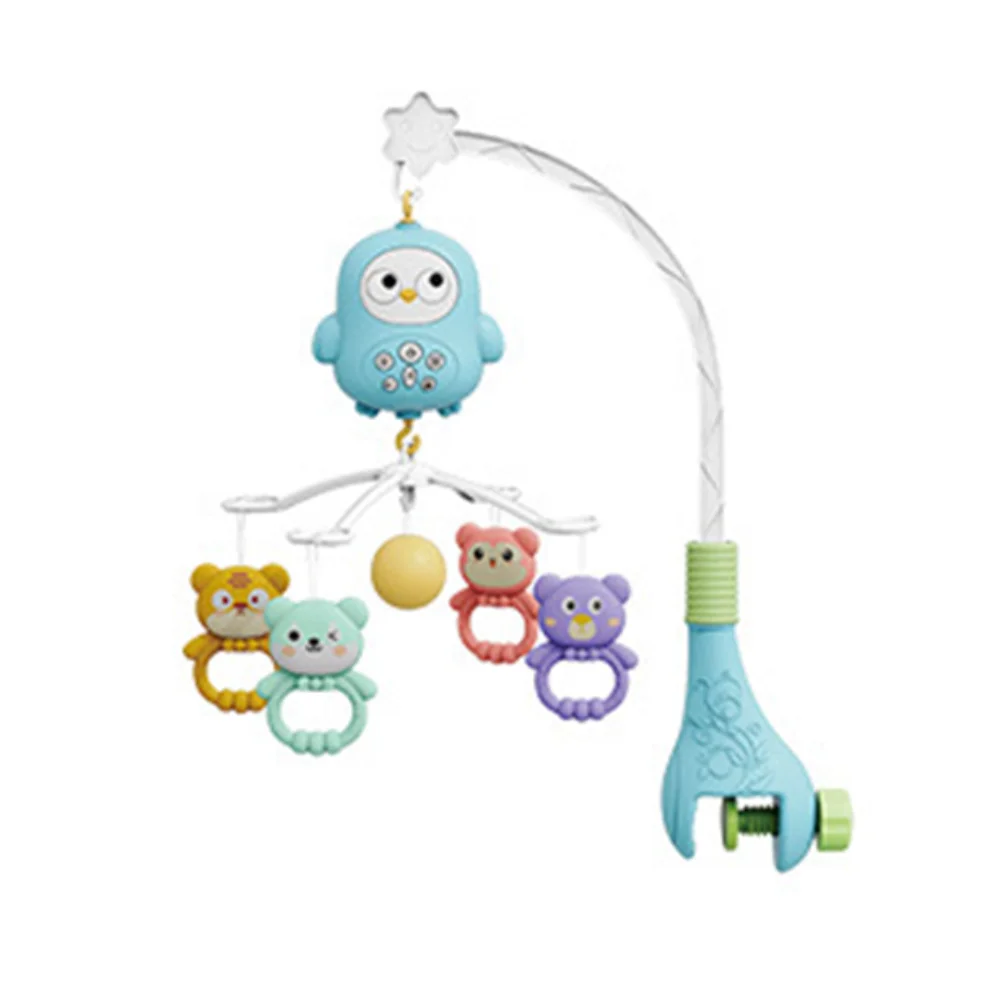 Cute Owl Shape Music Bed Bell Hanging Versatile Bedside Bell 360 Degree Rotating Cartoon Bed Bell For 0-18 Months