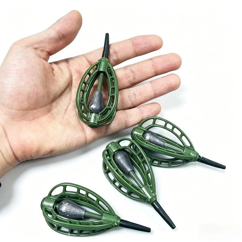 6Pcs European Method Feeder Set Heavy Weighted Bait Cage Carp Fishing ABS Durable Inline Lead Feeder Fishing Tackle view 5