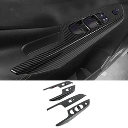 For Nissan Navara NP300 2017 2018 2019 Car Carbon Fibre ABS Window Glass Lift Switch Button Panel Cover Trim Sticker Accessories
