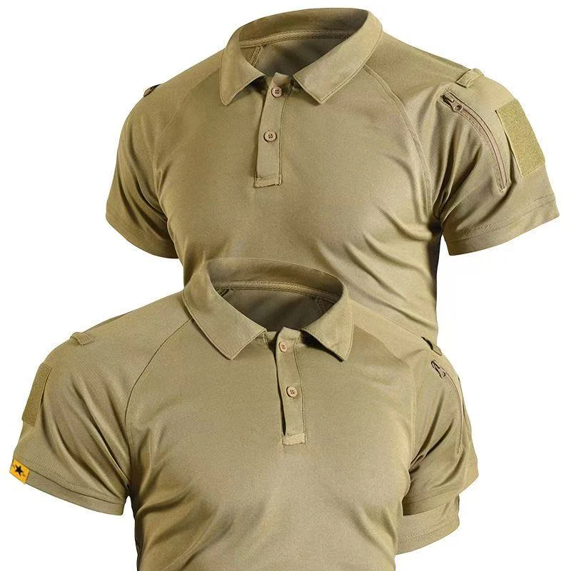 Men's Summer Tactical Sport Military Shirt Quicky Dry Combat Breathable Elastic Pullerover Hiking Camping Climbing Tops Tees