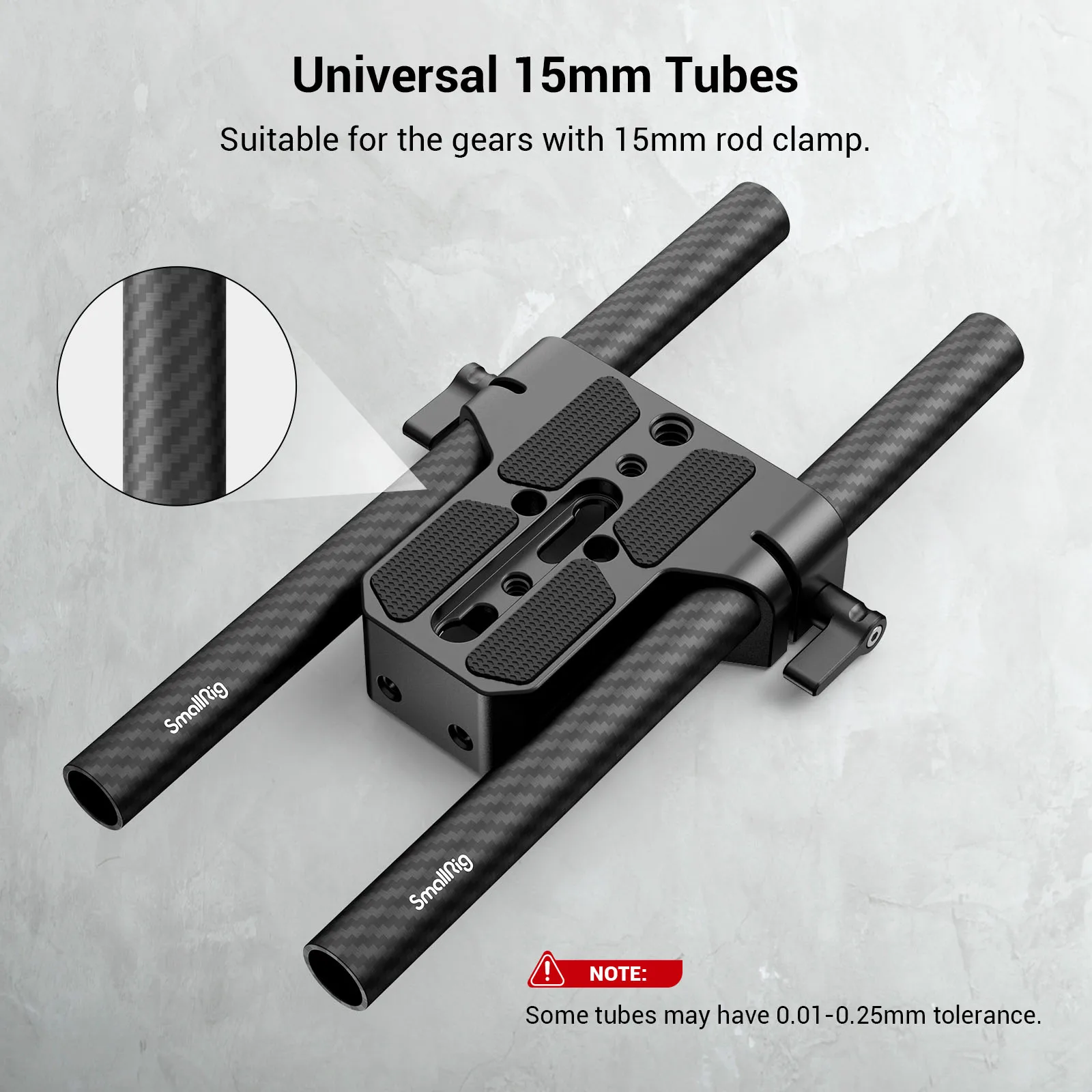 Smallrig 15mm haste de fibra de carbono-20cm 8 polegada (2 pces) 15mm haste para dslr câmera vídeo tiro acessório kit-870