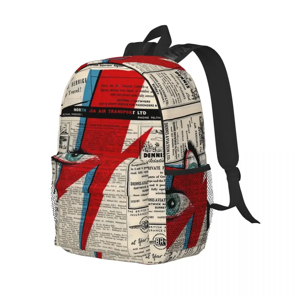 

D-David-S B-Bowie-S Eyes Lightning Ziggy Stardust Backpack Student Boy Girl BookBag School Bag Laptop Shoulder Bag for Men Women