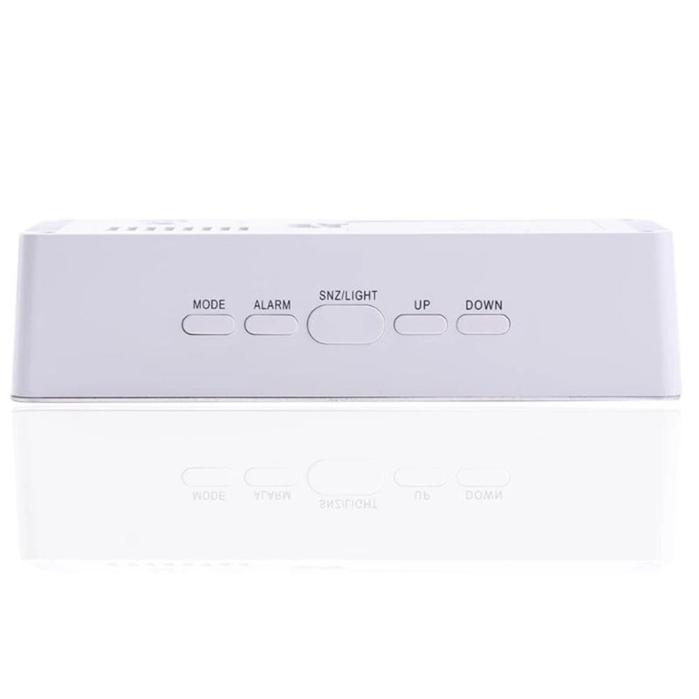 

LED Mirror Alarm Clock Digital Display Multi-Function USB Powered Radio Clock Large Screen Time Temperature Snooze Sleep
