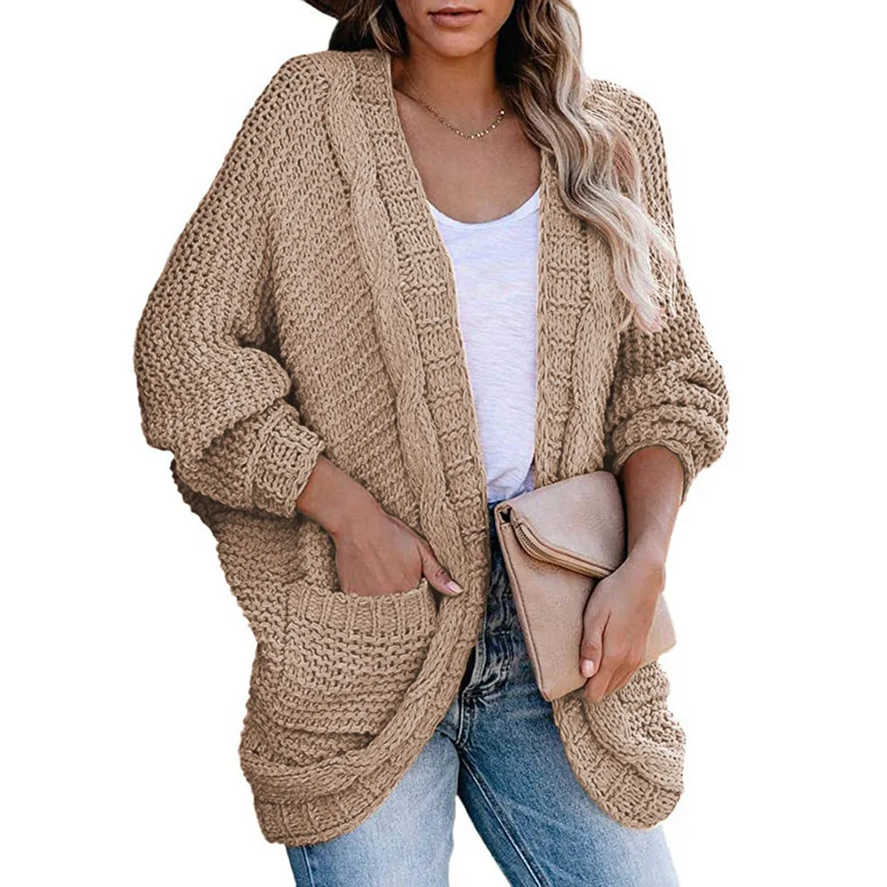 Cardigans Jackets Coats Pockets Twist Women Knitted Winter Coat Vintage Slim Holiday Boho Slim Long Cardigan Female Knitwear New