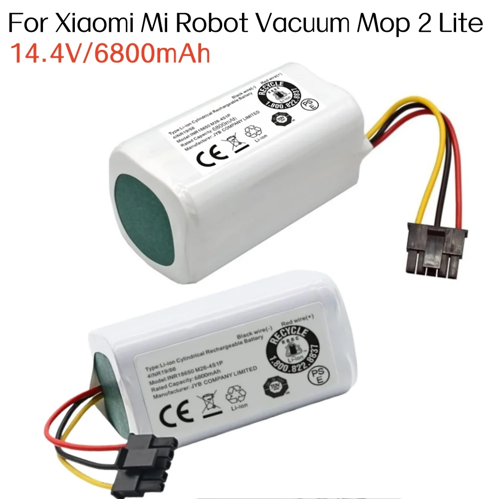

100% New Original 14.4V 6800mAh Rechargeable Li-ion Battery Pack for Xiaomi Mijia Mi Robot Vacuum Mop 2 Lite MJSTL.