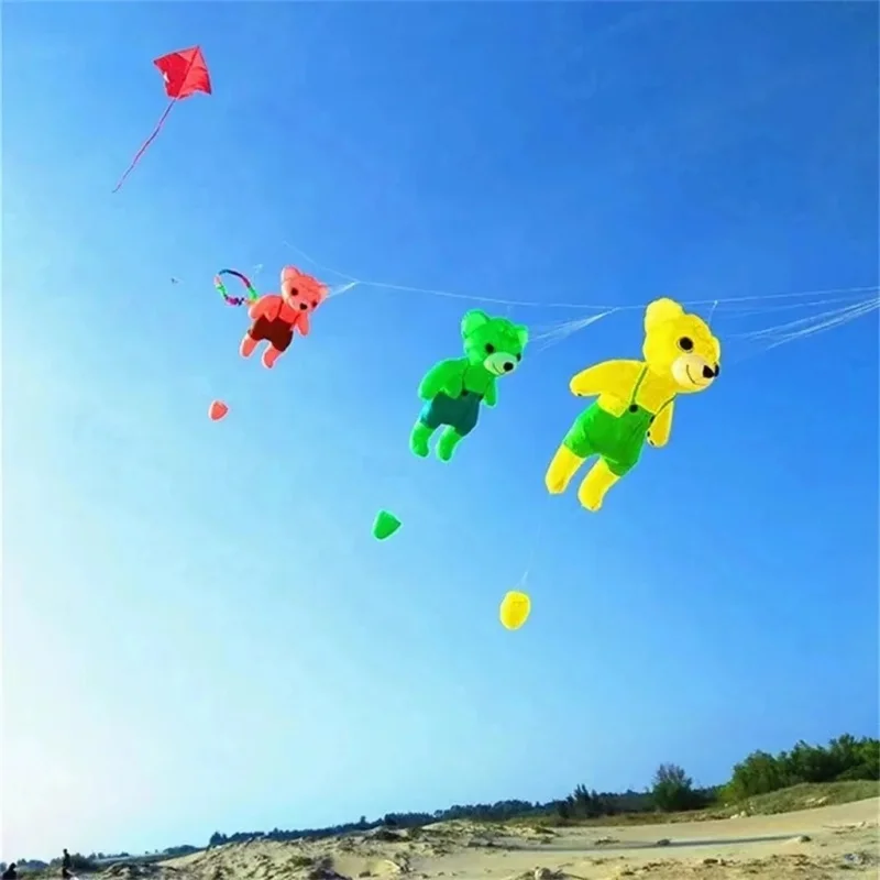 Free shipping giant kite bear kite inflatable kites outdoor toys soft kite string reel animal kites inflatable games windsock