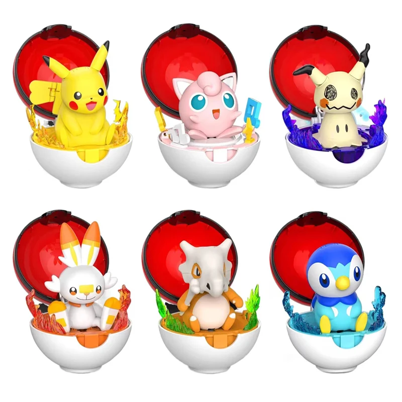 12 Styles Pokemon Action Figure Transformation Pokeball Pikachu Scalable Anime Figure Doll Children Boy Deformation Toys Gifts