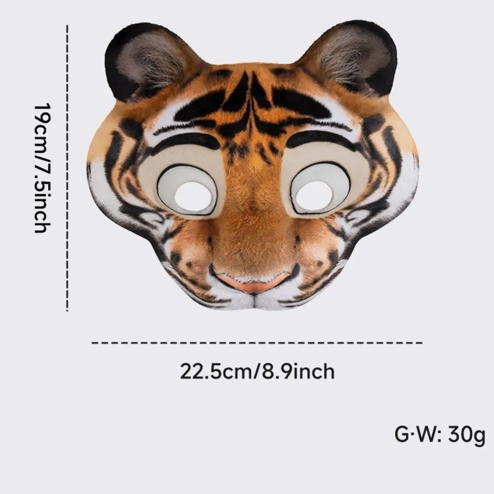 Creatieve EVA Halloween Masker Half Gezicht Luipaard Dierenmasker Cosplay Benodigdheden Party Props Tijger Pluche Masker Vrouwen