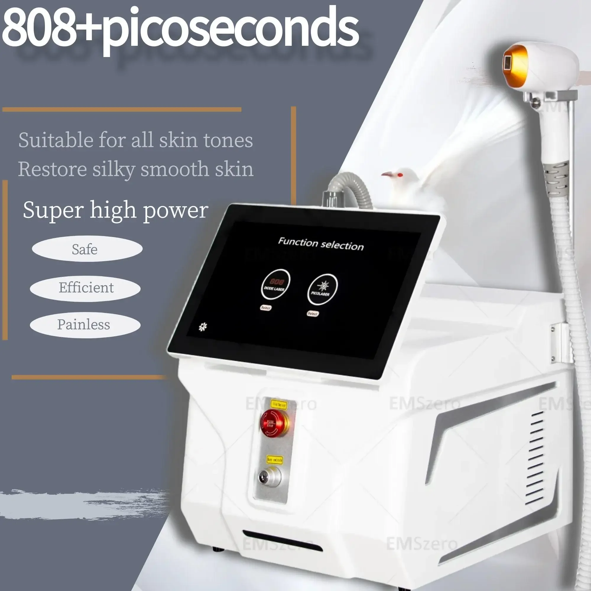 

Diode Laser Hair Removal Machine 4 Wavelengths SHR Painless Permanent Depilation Skin Rejuvenation Professional Beauty Care Devi