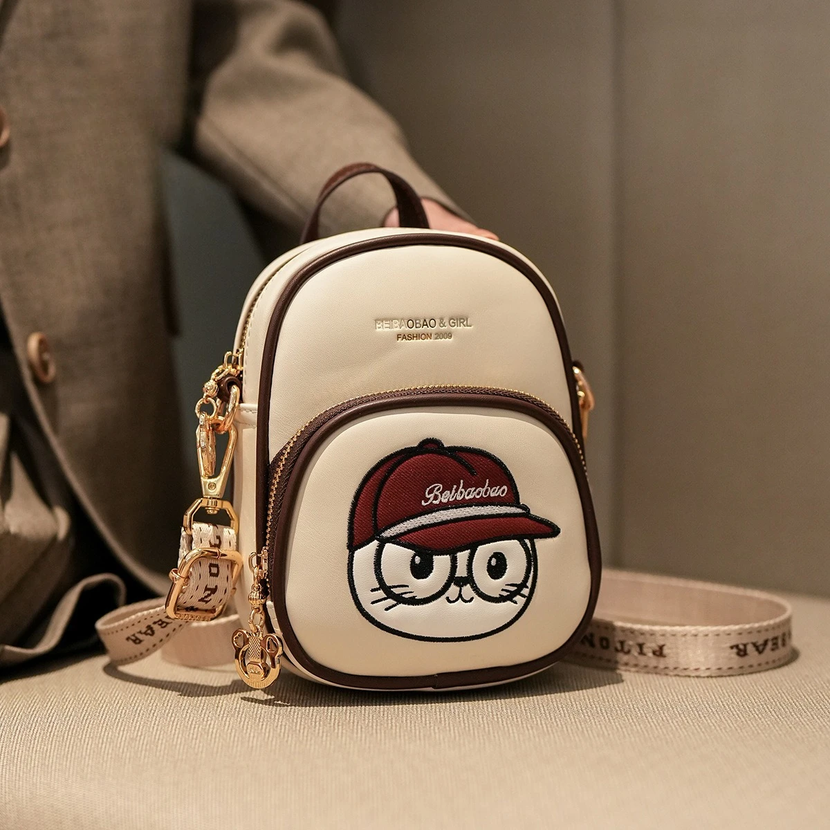 

​ Женская мини-сумка для телефона, бейсбольная сумка с героями мультфильмов, регулируемый ремень, сумка через плечо, легкая, экологически чистая, в стиле бохо