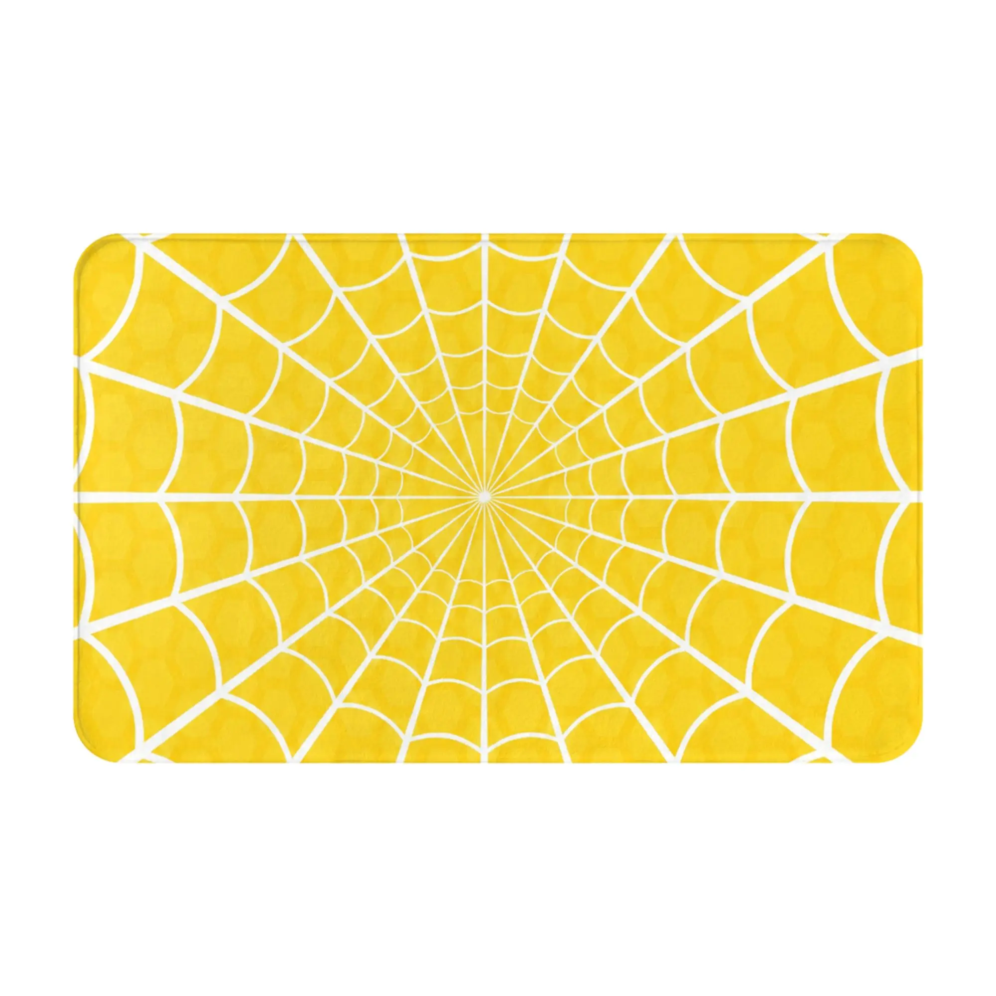 Bright Yellow Spider Web Seamless Pattern Anti-Slip Doormat Bath Mat  Welcome Indoor Home Decor