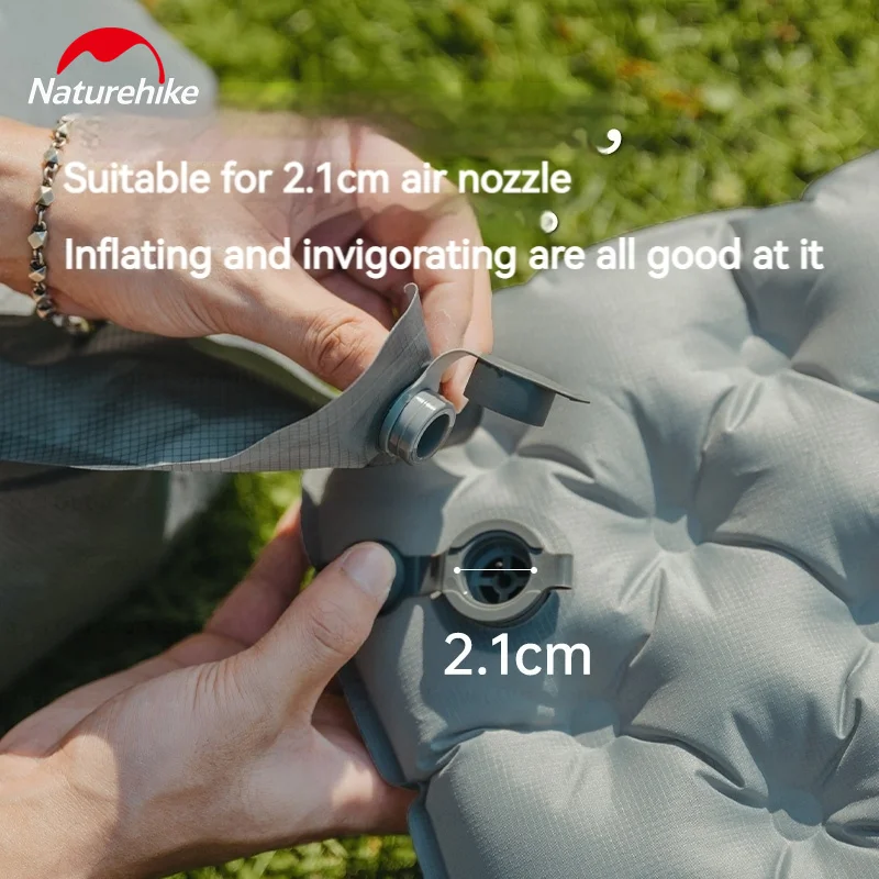 Naturehike Inflatable Bag Outdoor Camping Portable Folding Air Sleeping Pad Mattress Fast Inflation Hiking Suitable 2.1cm Nozzle