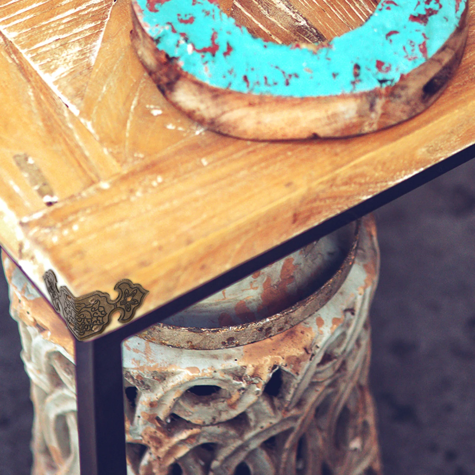 Protezioni angolari per scatole vintage in ottone da 10 pezzi Protezione decorativa retrò per custodia regalo per gioielli in legno Protezione di sicurezza