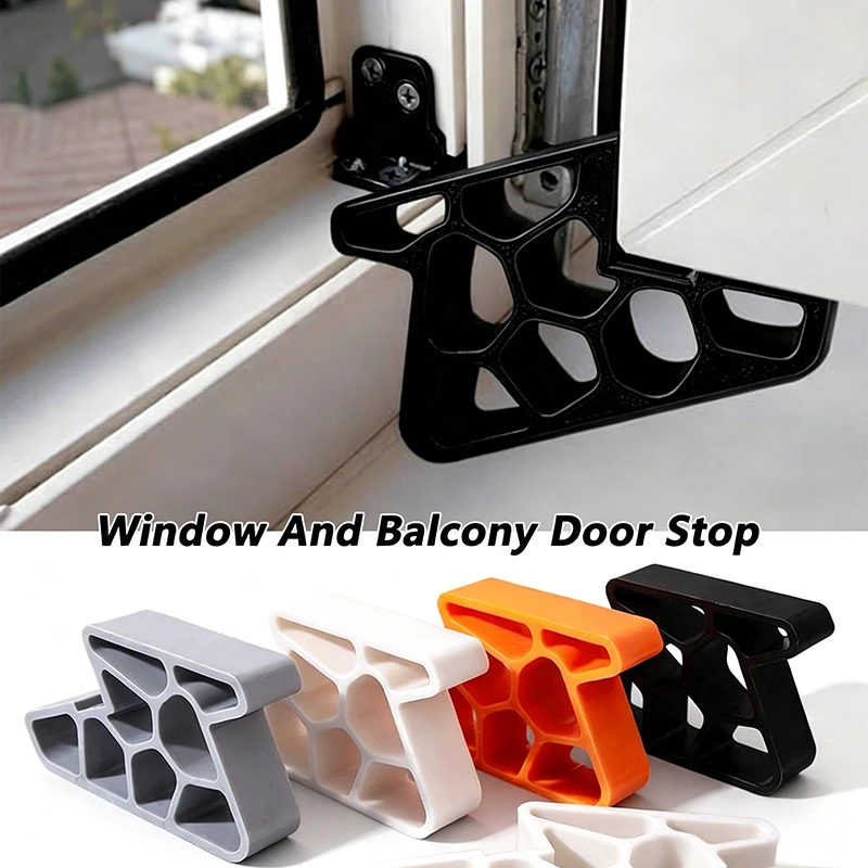 Heavy Duty Door Stopper,Non-Slip Balcony Window Door Wedge,Easy Install For Home Office Bathroom Kitchen, Track Lock-2Pcs