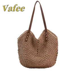 Straw Bag for Women Summer Beach Bag Soft Woven Tote Bag Large Rattan Shoulder Bag for Vacation