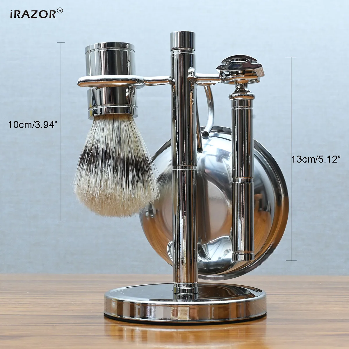 iRAZOR Classic Vintage Double Edge Safety Razor Hair Removal Shaver Grooming Tool Kit with Bristle Brush Unique Soap Bowl Set