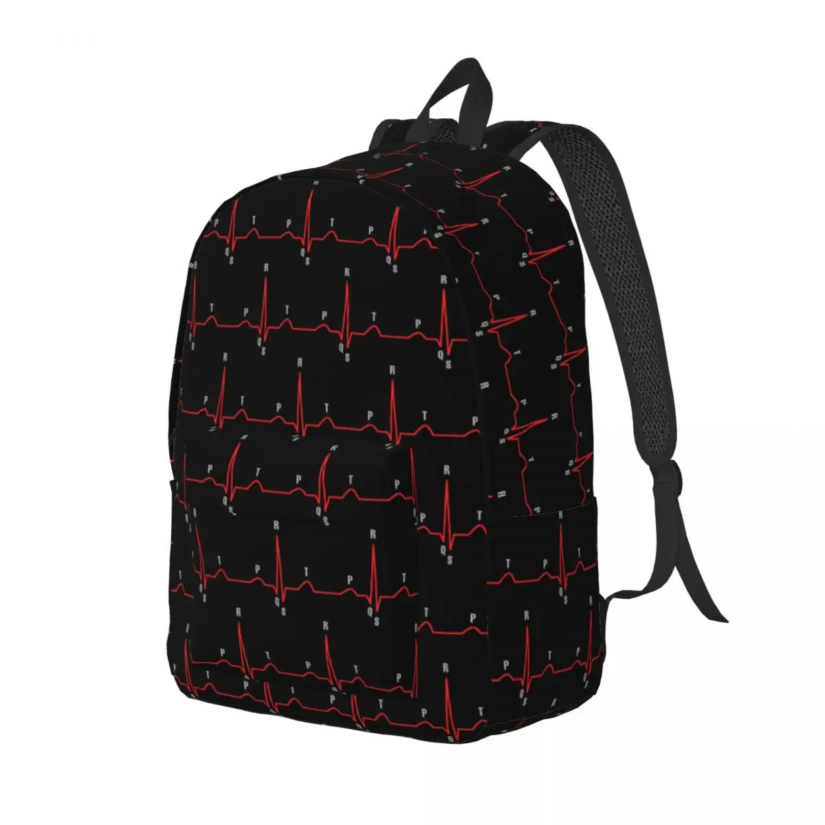 EKG Line Student Backpack School Bag Hiking Travel Daypack for Boys Girls Fashion Bookbag Shoulder Bags