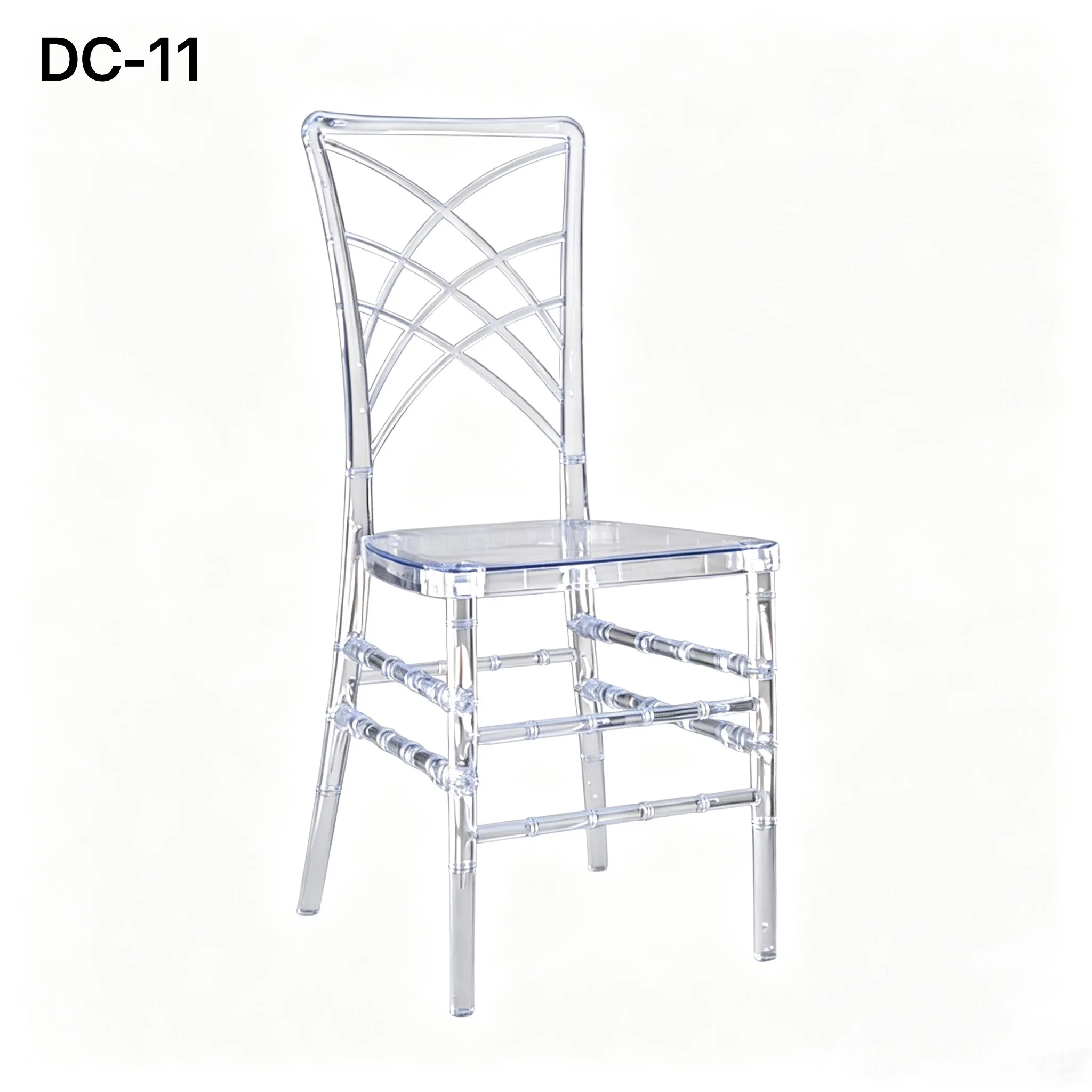 Modern Stylish Chiavari Wedding Chair Wholesale Transparent Acrylic Plastic Stackable for Hotel Event Party Crystal Outdoor