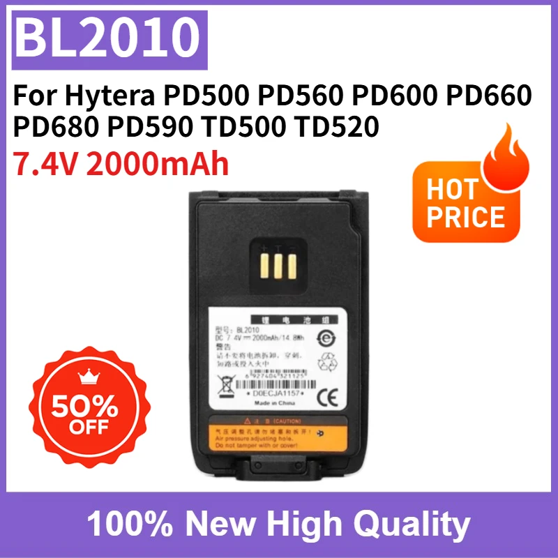 

High Quality BL2010 7.4V 2000mAh Two Way Radios Battery for Hytera PD500 PD560 PD600 PD660 PD680 PD590 TD500 TD520 Brand New